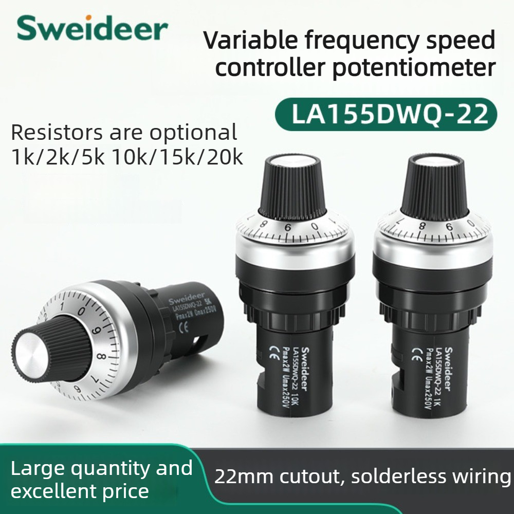 Potentiometer 10K - Pokrętło potencjometru 22mm LA155DWQ-22 Seria Regulowany